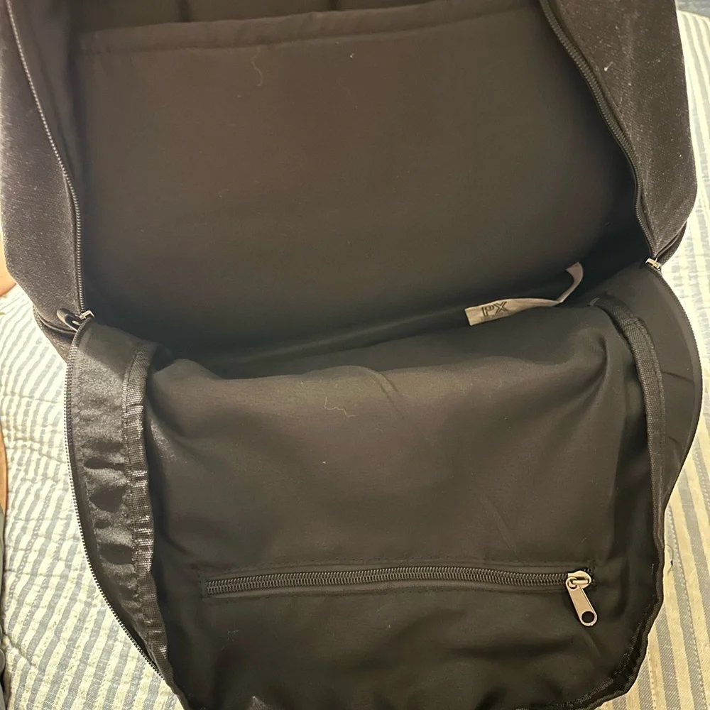 PX Collective Black Canvas and Faux Leather Laptop Backpack Rucksack Mens Womens